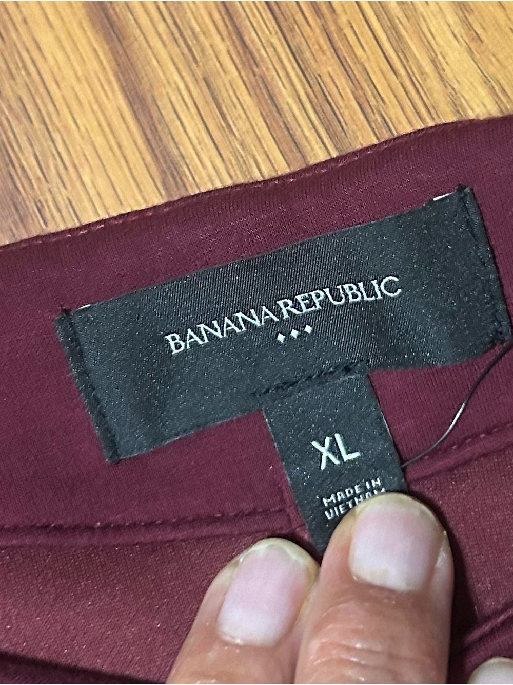 Banana Republic Wine Burgundy Midi Dress with Short Sleeves Size XL A-Line Caree - Picture 4 of 5